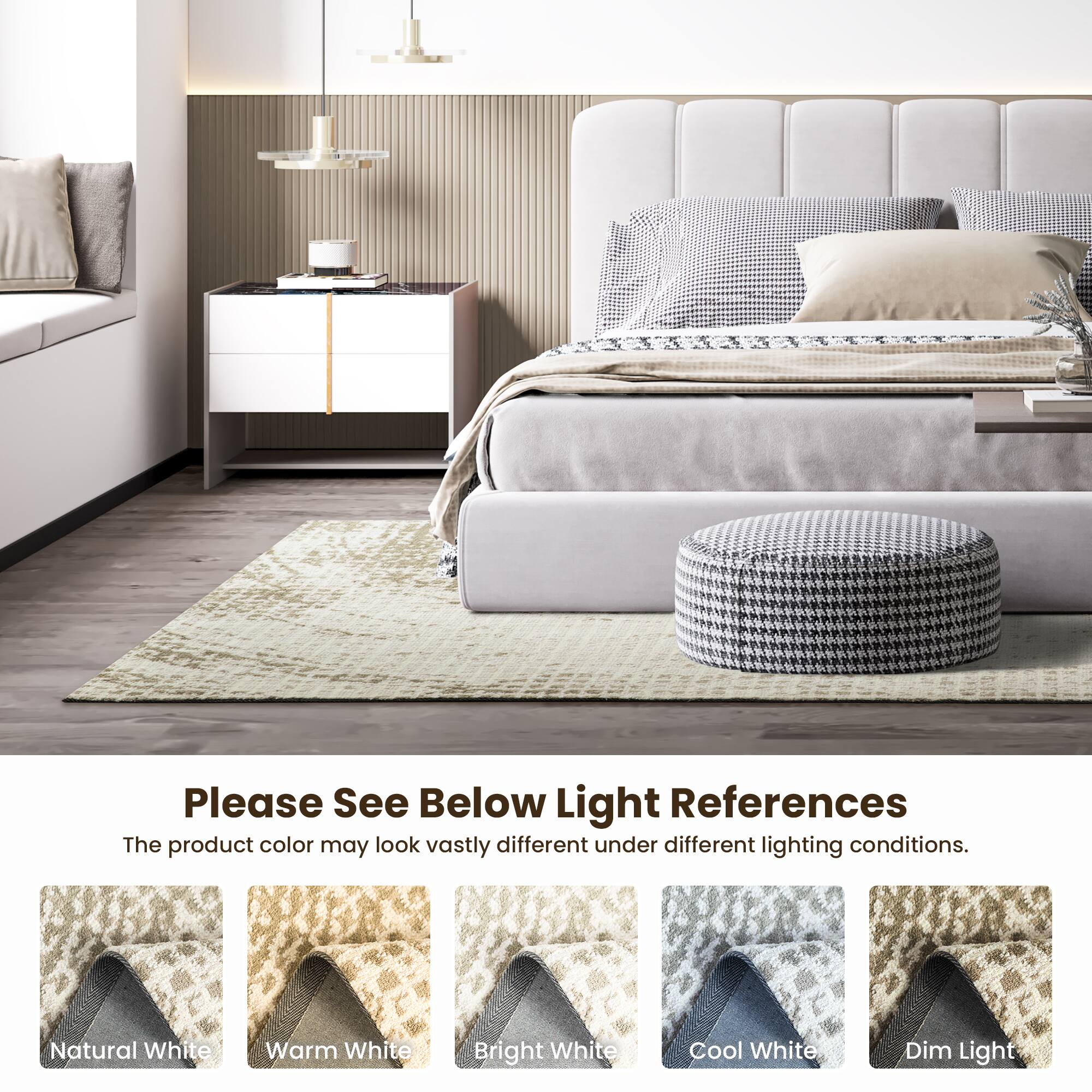 Glitzhome® 5ft. x 8ft. Ivory & Tan Abstract Area Rug